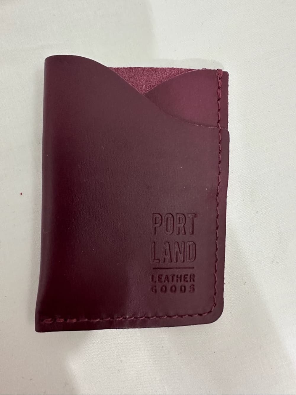 NEW Portland Leather Goods Minimalist Wallet Mystery Purple Color Possibly Plum - Thumbnail 4