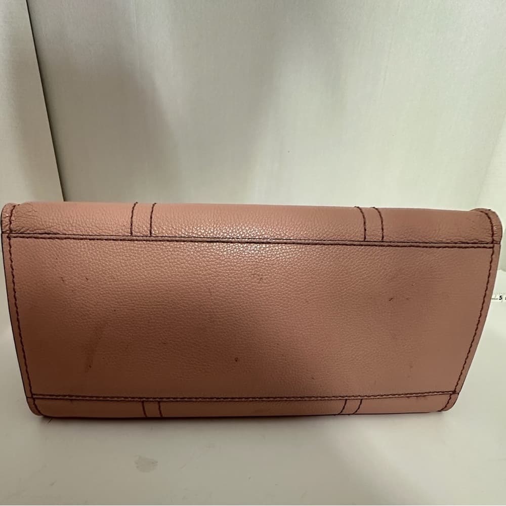 Marc Jacobs Repeat Leather Tote Bag in Blush Pink with Logo Lining - Thumbnail 9