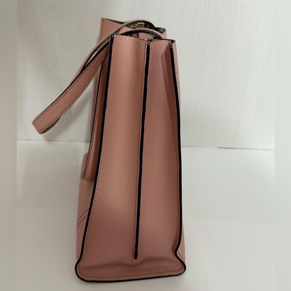 Marc Jacobs Repeat Leather Tote Bag in Blush Pink with Logo Lining - Thumbnail 5