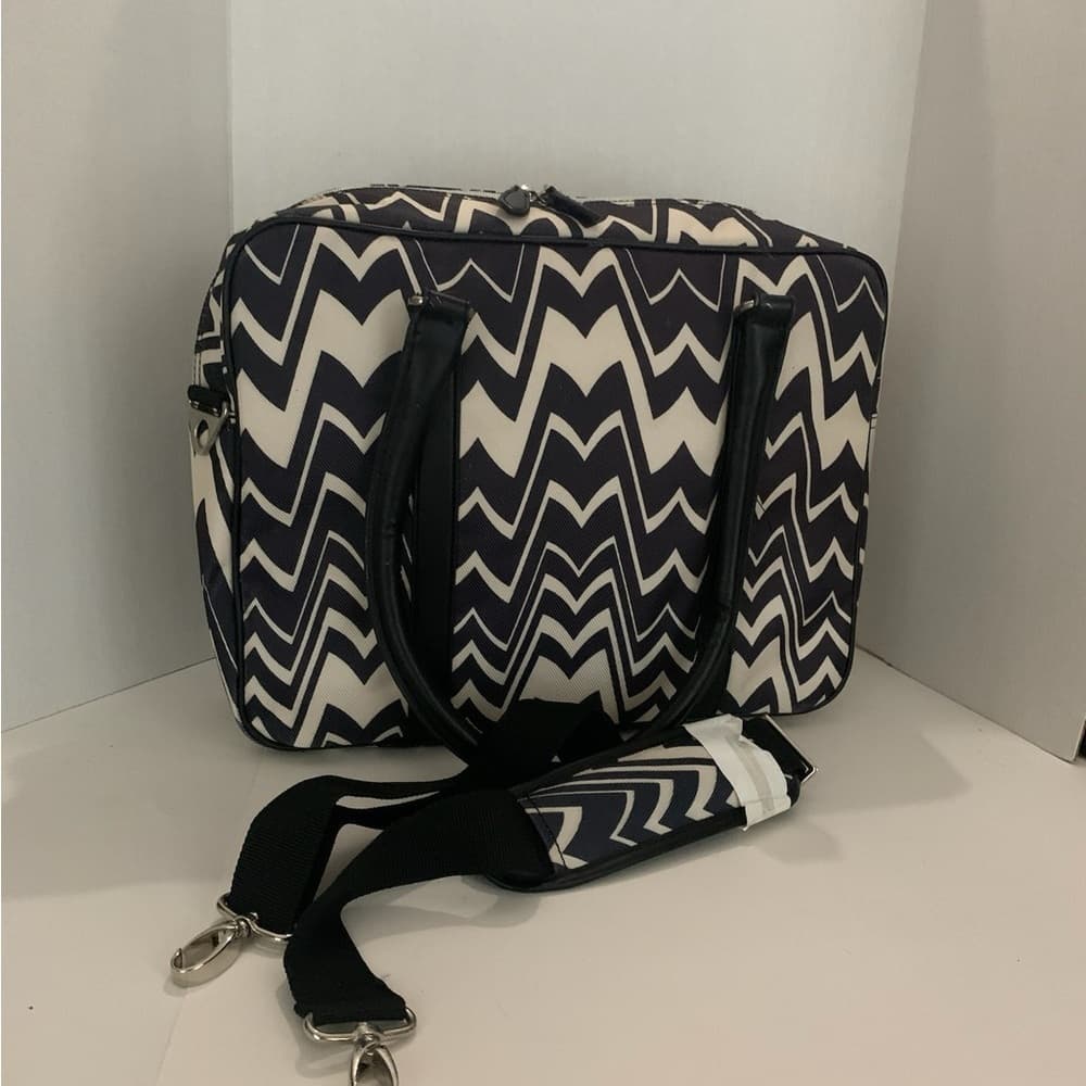 Missoni Black White Chevron Large Carry-on Zip Travel Bag Small Luggage - Thumbnail 14