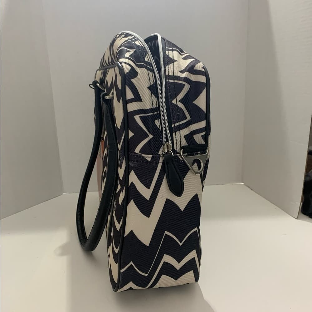 Missoni Black White Chevron Large Carry-on Zip Travel Bag Small Luggage - Thumbnail 13