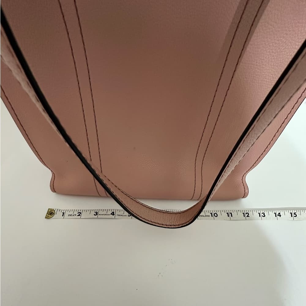 Marc Jacobs Repeat Leather Tote Bag in Blush Pink with Logo Lining - Thumbnail 11