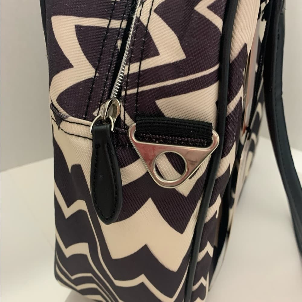 Missoni Black White Chevron Large Carry-on Zip Travel Bag Small Luggage - Thumbnail 11