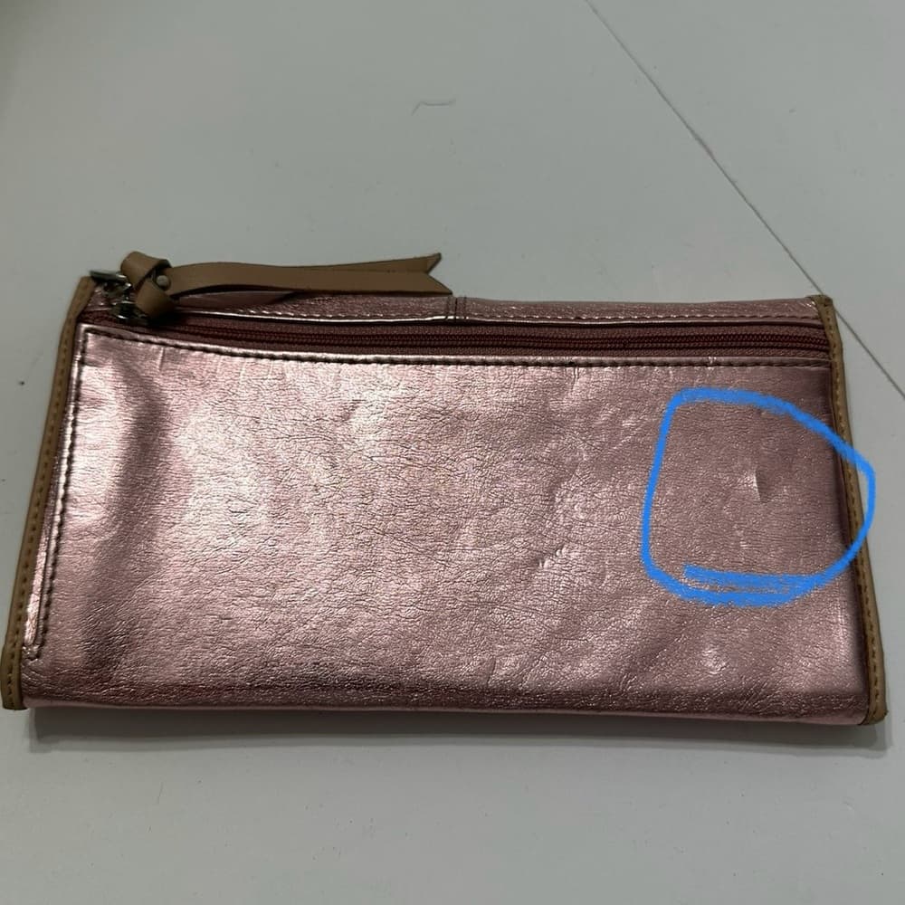 Rue Princesse Paris Pink Rose Metallic Shiny Foil Wallet with Snap Closure - Thumbnail 7
