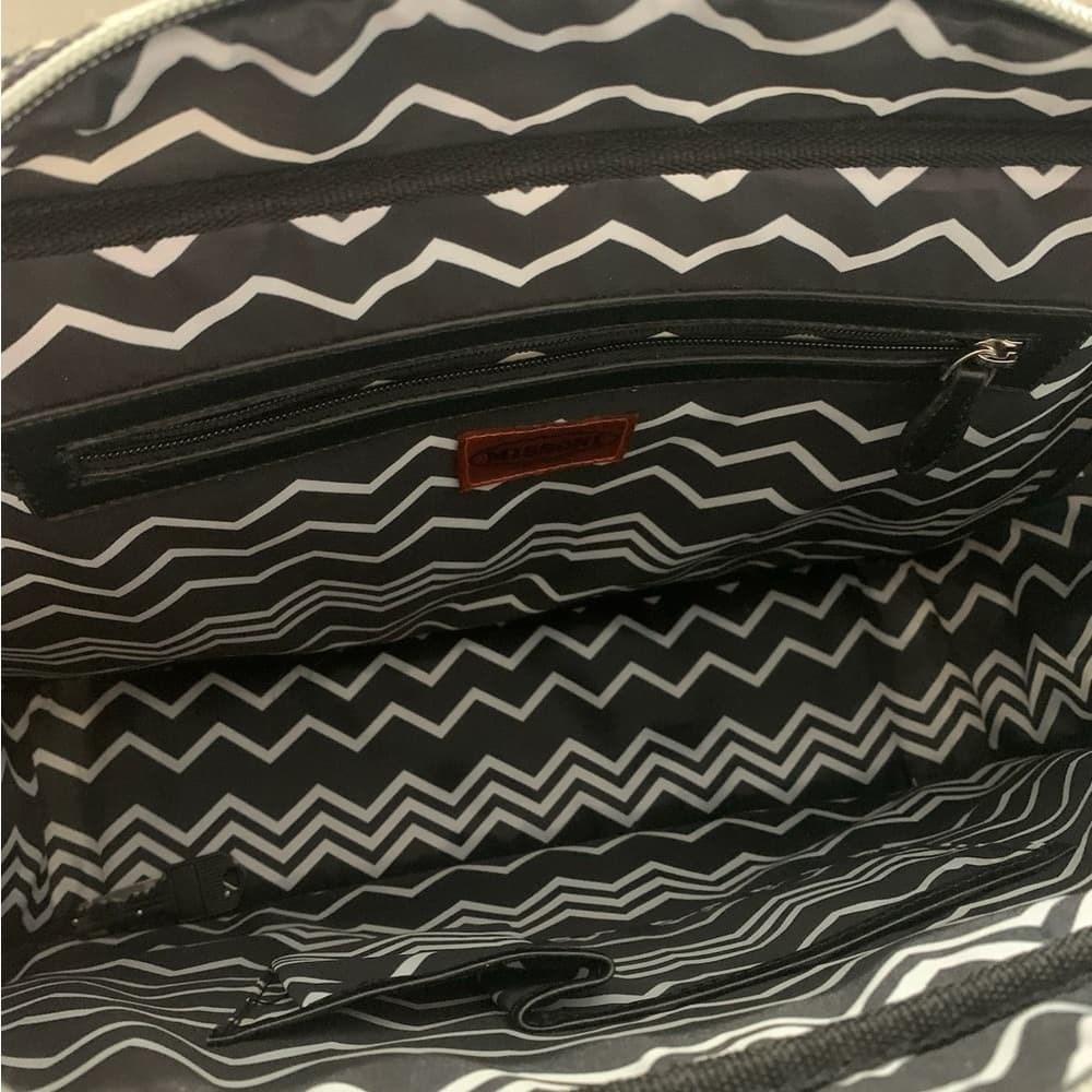 Missoni Black White Chevron Large Carry-on Zip Travel Bag Small Luggage - Thumbnail 12