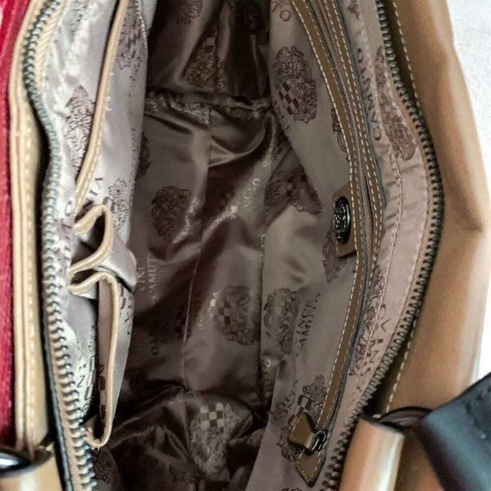 Vince Camuto 'Max' Tri-Color Leather Satchel Croc-Embossed Flap Adjustable Strap - Thumbnail 11