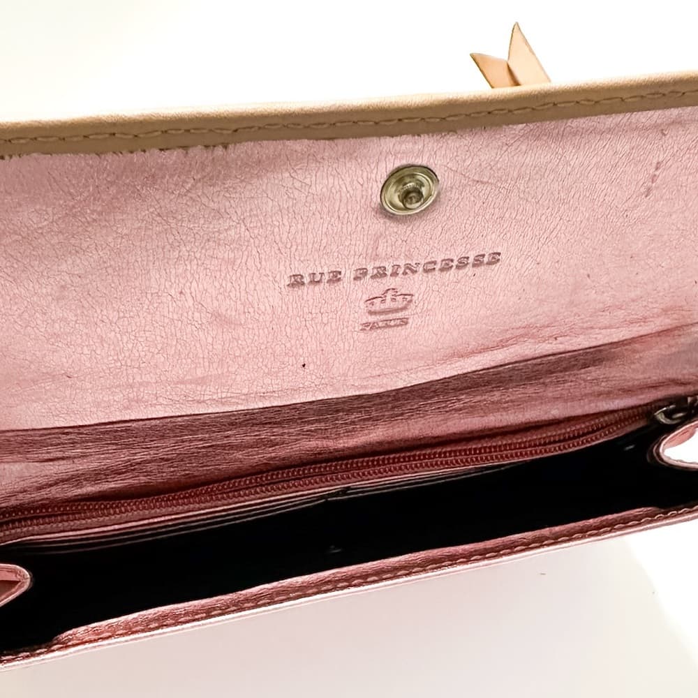 Rue Princesse Paris Pink Rose Metallic Shiny Foil Wallet with Snap Closure - Thumbnail 5