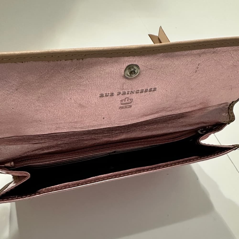 Rue Princesse Paris Pink Rose Metallic Shiny Foil Wallet with Snap Closure - Thumbnail 4
