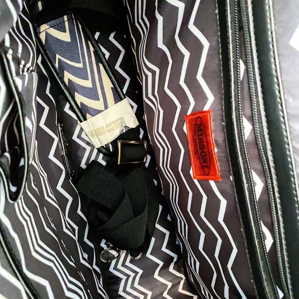 Missoni Black White Chevron Large Carry-on Zip Travel Bag Small Luggage - Thumbnail 2