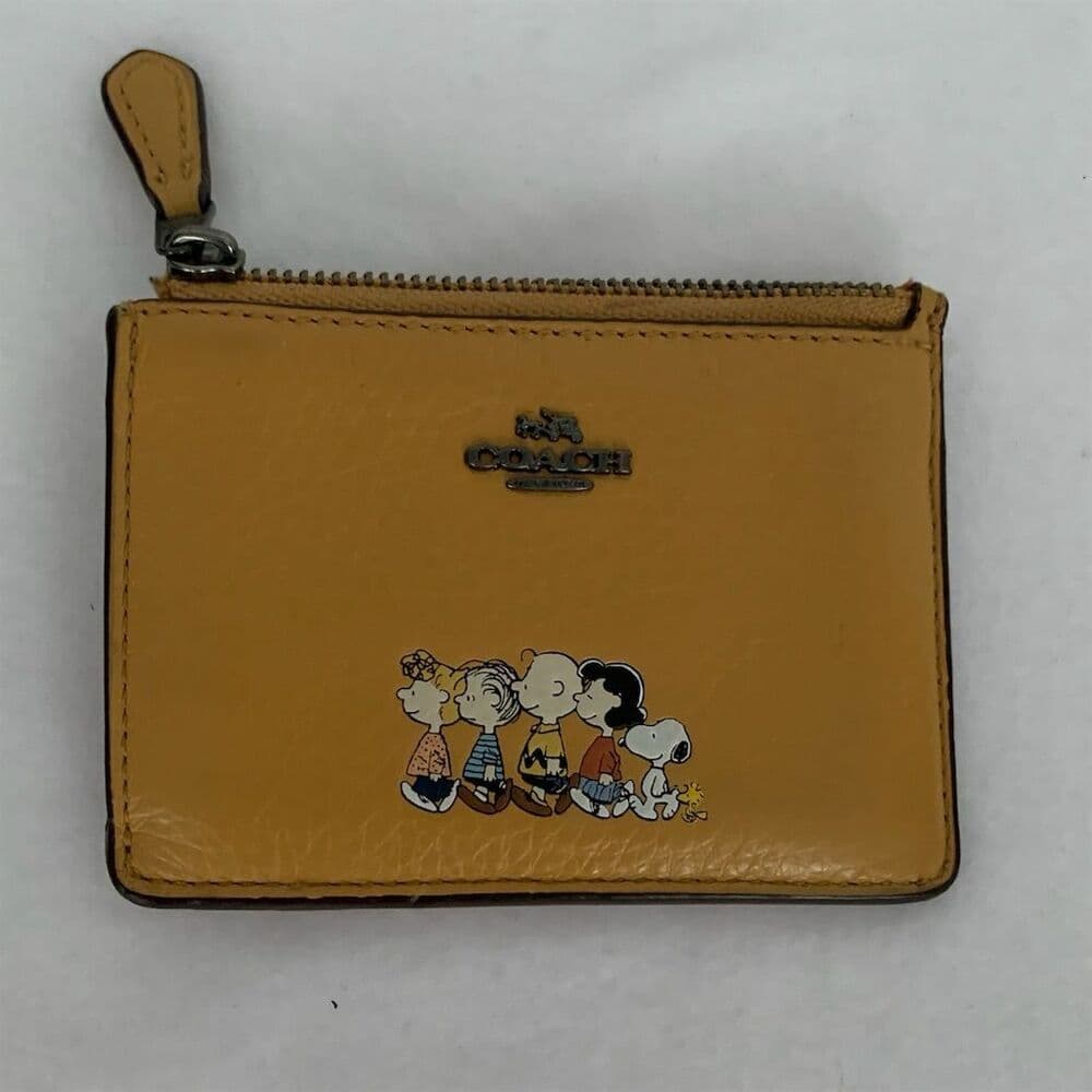 Coach Peanuts Card Case Leather Snoopy Woodstock Wallet limited edition SEE NOTE - Thumbnail 3