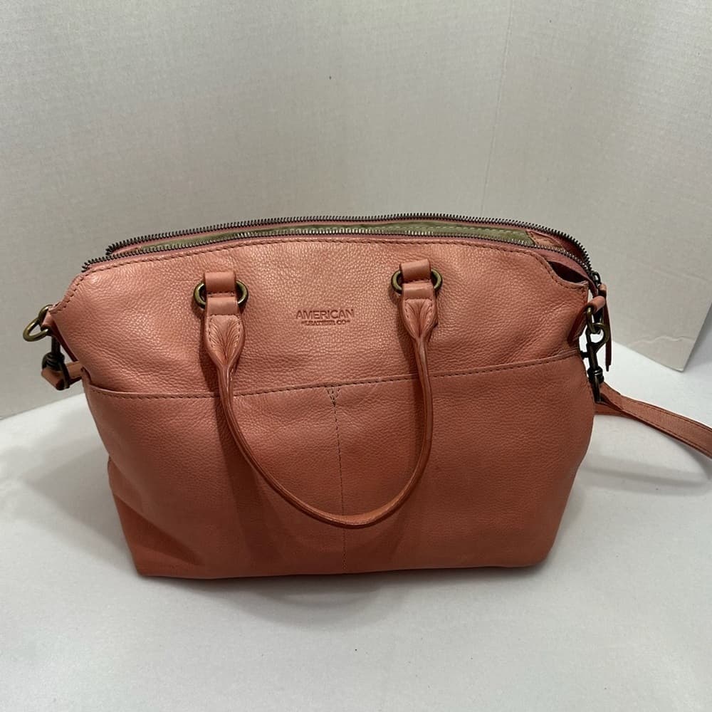 American Leather Co. Carrie Dome Satchel Handbag Purse Desert Rose Color Boho - Thumbnail 7