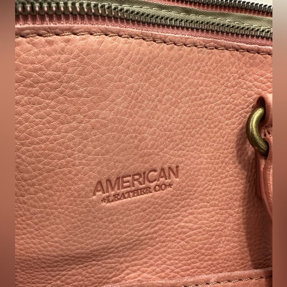 American Leather Co. Carrie Dome Satchel Handbag Purse Desert Rose Color Boho - Thumbnail 4