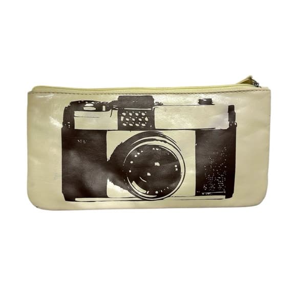 NWT Xhilaration Cream Zip Wallet Pouch Vintage Camera Print Y2K Gorpcore Travel - Thumbnail 8