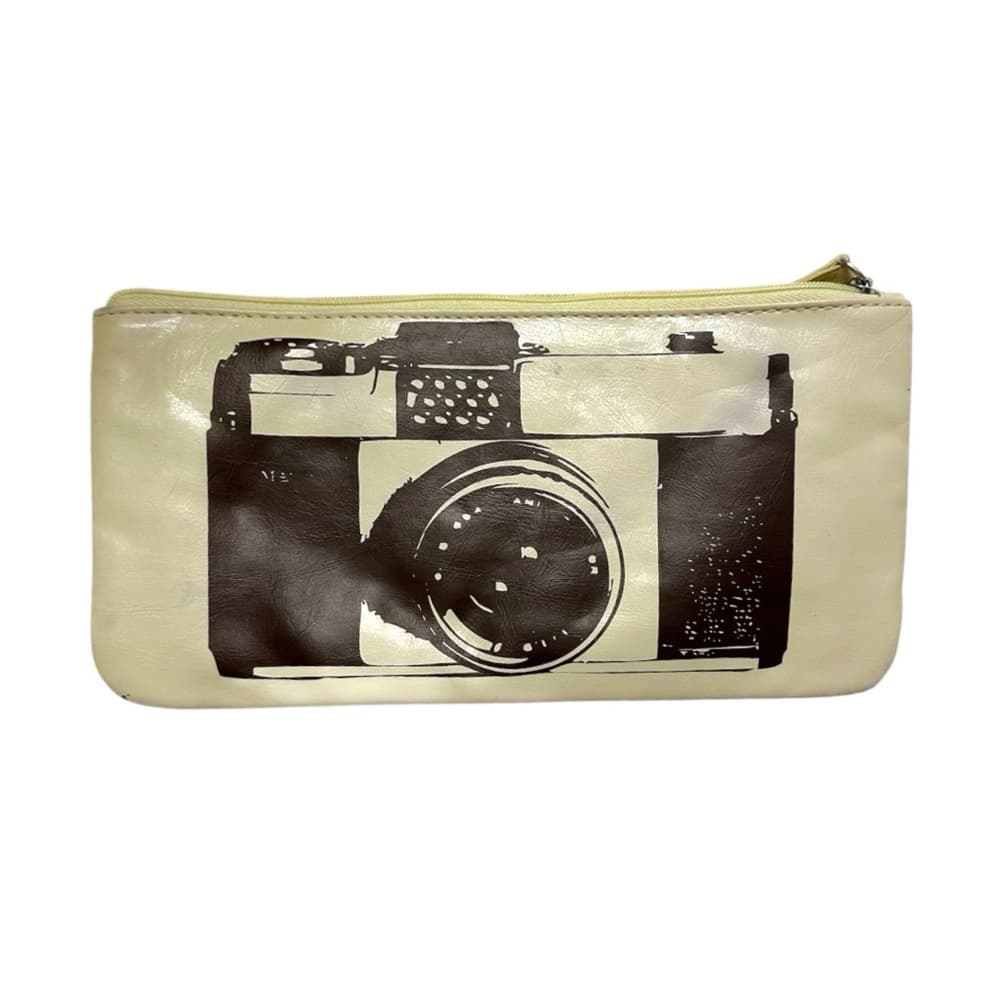 NWT Xhilaration Cream Zip Wallet Pouch Vintage Camera Print Y2K Gorpcore Travel - Thumbnail 7