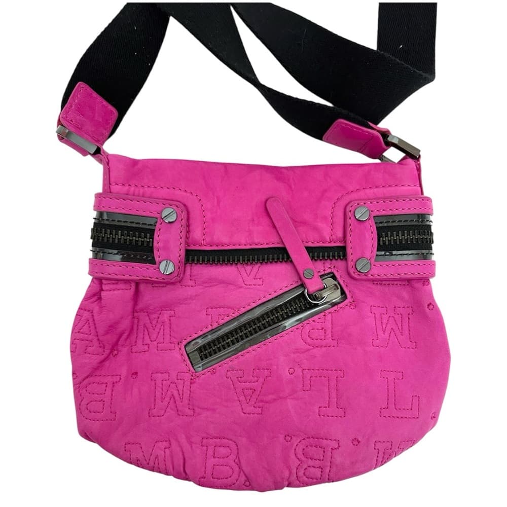 L.A.M.B. Pink Leather Crossbody Mini Bag Zipper Accents Gwen Stefani Y2K Rare - Thumbnail 13