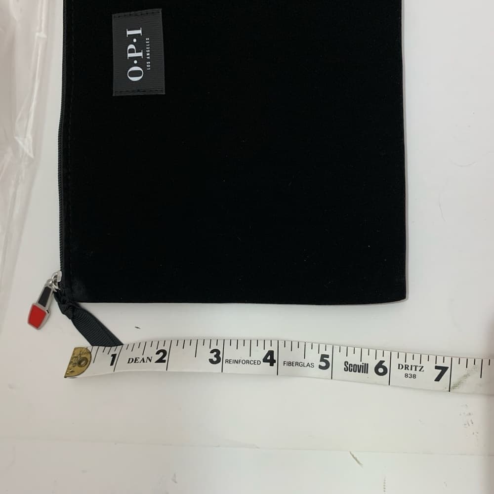 O.P.I. OPI Velvet Clutch Pouch Black with Polish Zipper Pull Unisex Travel Gift - Thumbnail 5
