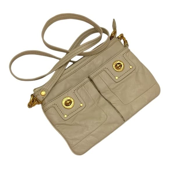 Marc By Marc Jacobs Cream Totally Turnlock Percy Crossbody Bag | Gold Hardware - Thumbnail 13