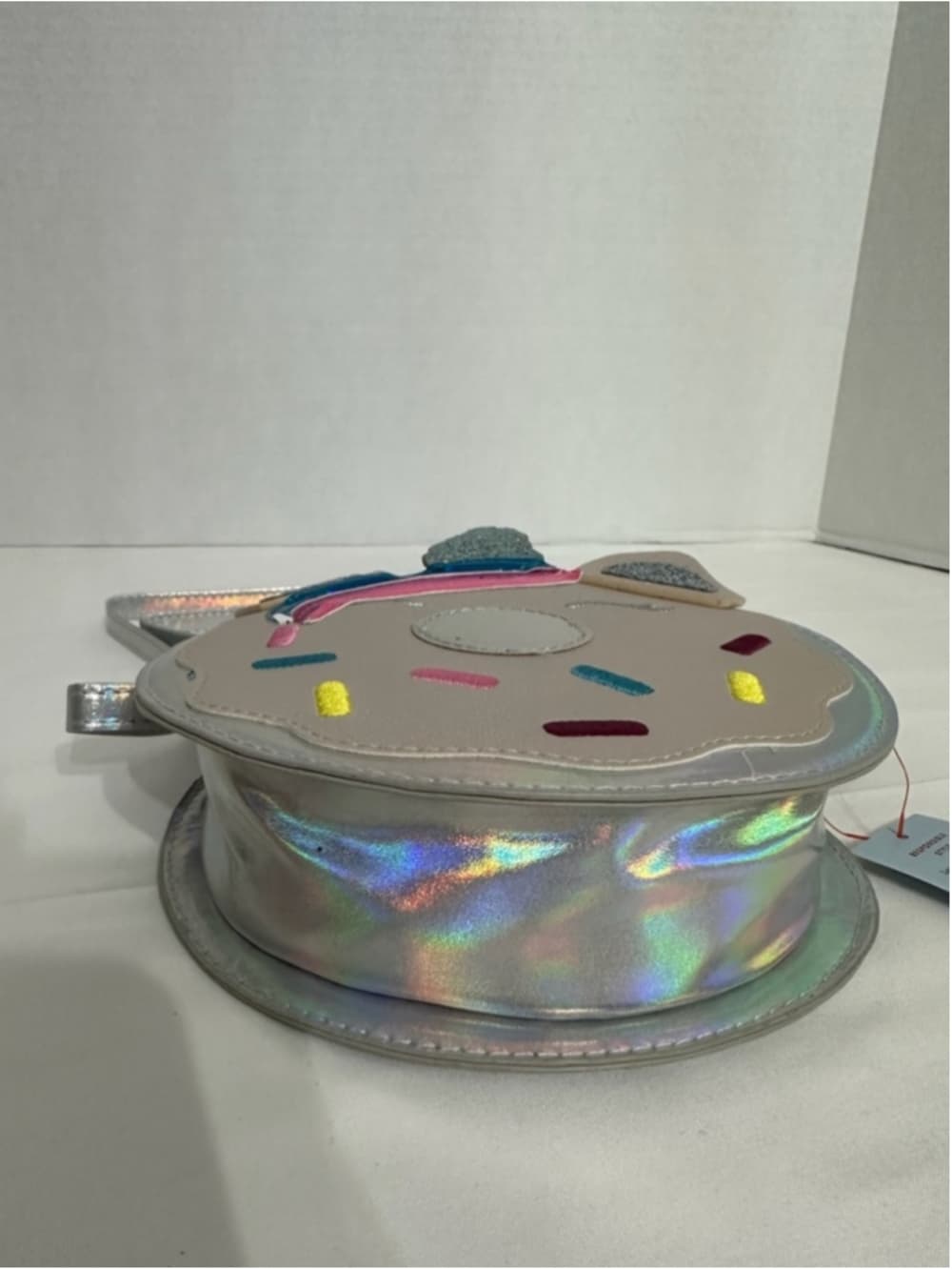 NWT Cat & Jack Unicorn Donut Crossbody Bag Glitter Holographic Whimsical Kitsch - Thumbnail 5