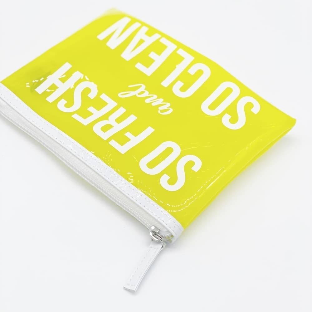 “So Fresh So Clean” Yellow Transparent Cosmetics Travel Case Bag - Thumbnail 3