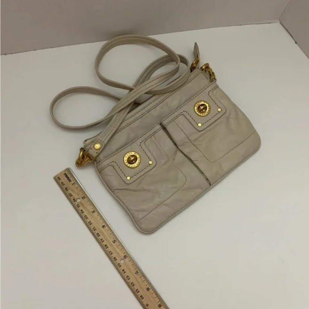 Marc By Marc Jacobs Cream Totally Turnlock Percy Crossbody Bag | Gold Hardware