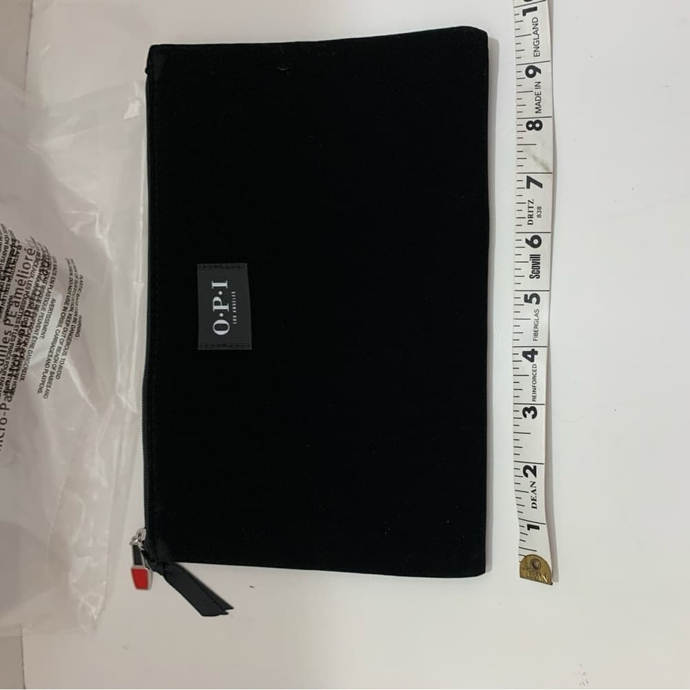 O.P.I. OPI Velvet Clutch Pouch Black with Polish Zipper Pull Unisex Travel Gift - Thumbnail 6