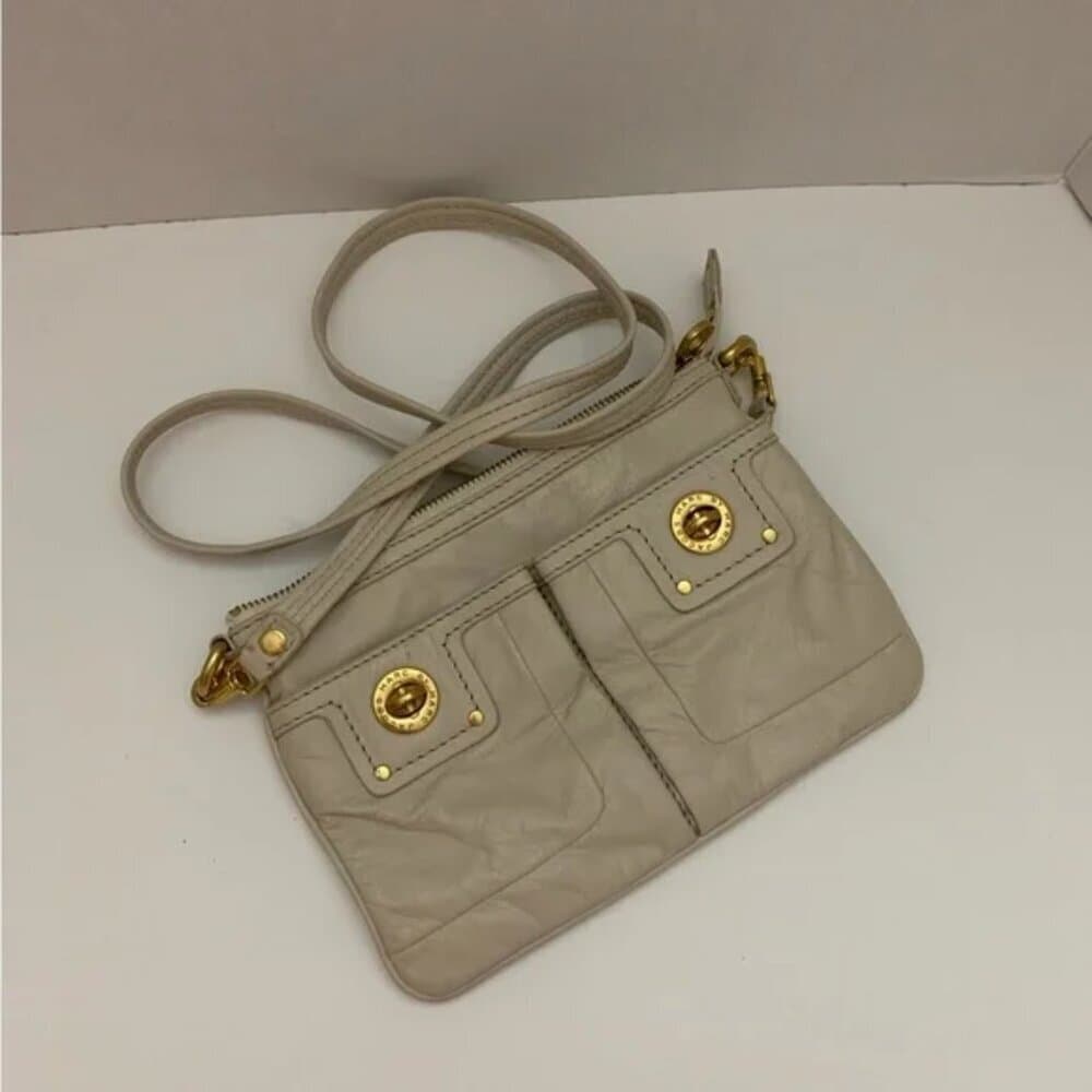 Marc By Marc Jacobs Cream Totally Turnlock Percy Crossbody Bag | Gold Hardware - Thumbnail 3