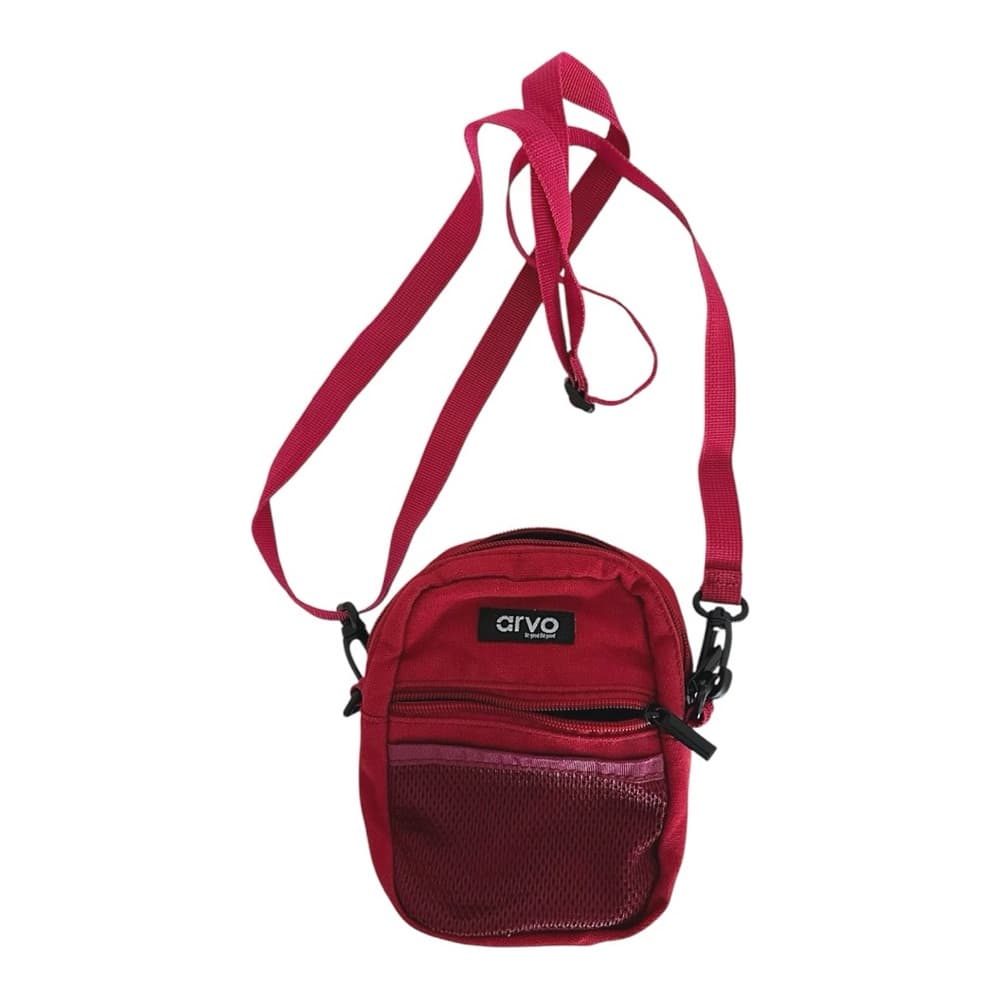 Arvo Crossbody Utility Bag Red with Mesh Pocket - Thumbnail 7