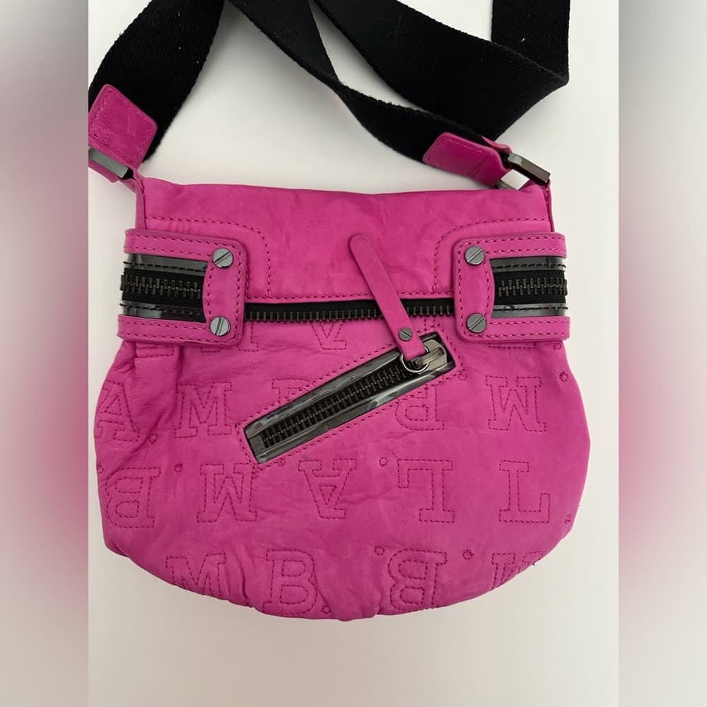 L.A.M.B. Pink Leather Crossbody Mini Bag Zipper Accents Gwen Stefani Y2K Rare - Thumbnail 9