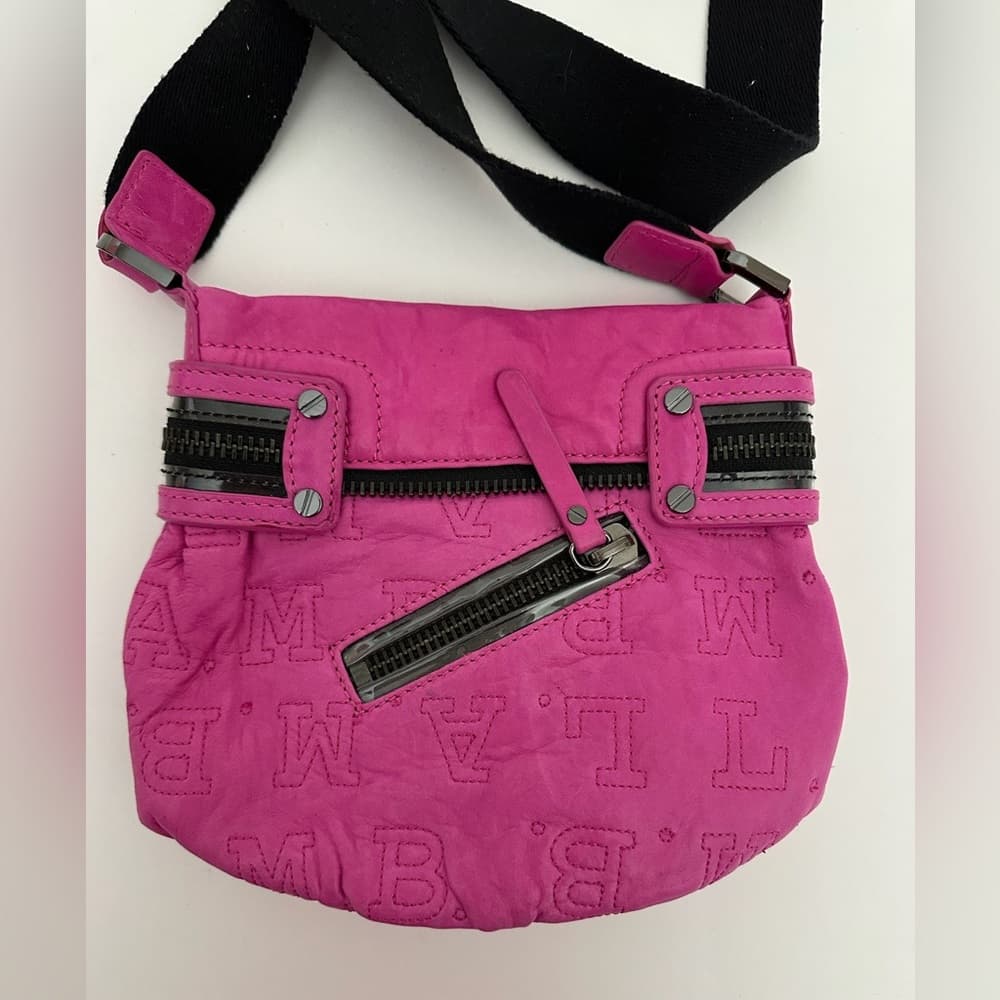 L.A.M.B. Pink Leather Crossbody Mini Bag Zipper Accents Gwen Stefani Y2K Rare - Thumbnail 10