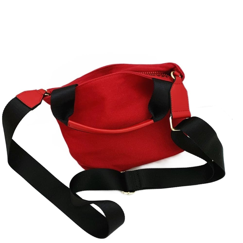 KARL LAGERFELD Red Canvas Crossbody Bag w Cartoon Karl & Choupette Cat Graphic - Thumbnail 4