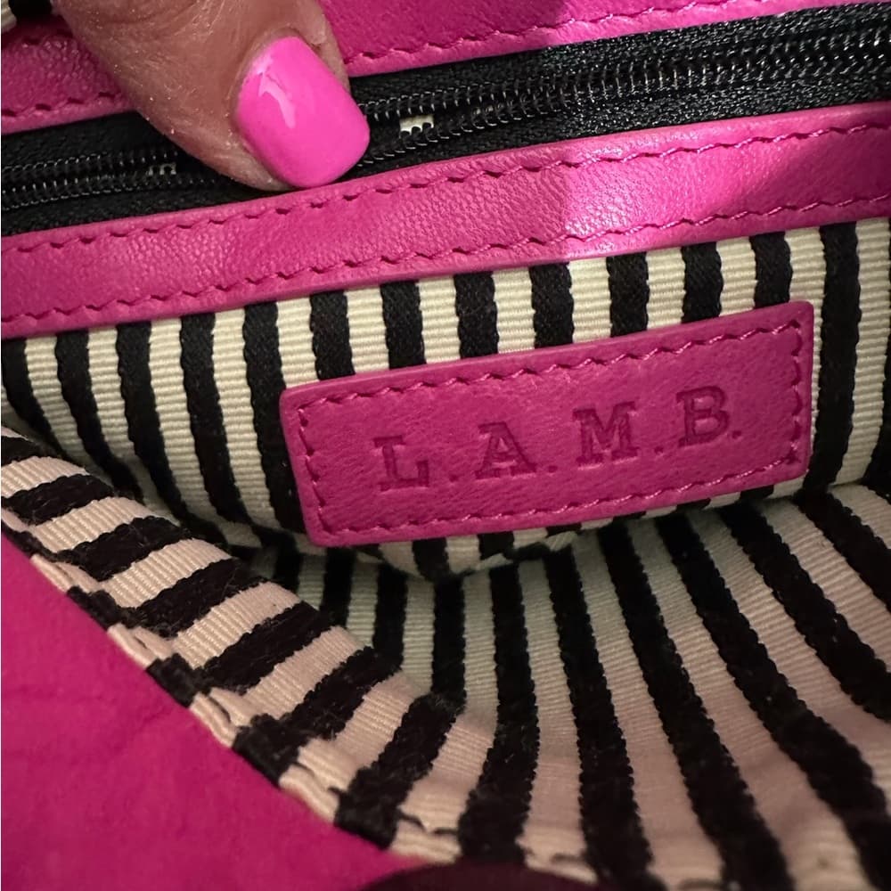 L.A.M.B. Pink Leather Crossbody Mini Bag Zipper Accents Gwen Stefani Y2K Rare - Thumbnail 6