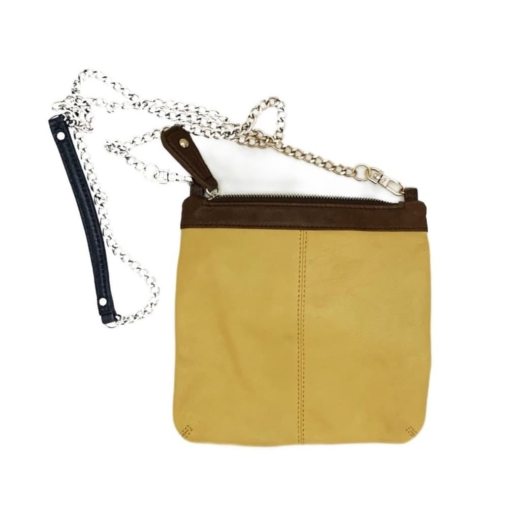 Junior Drake Leather Slim Crossbody Bag with Pockets and Chain - Thumbnail 4