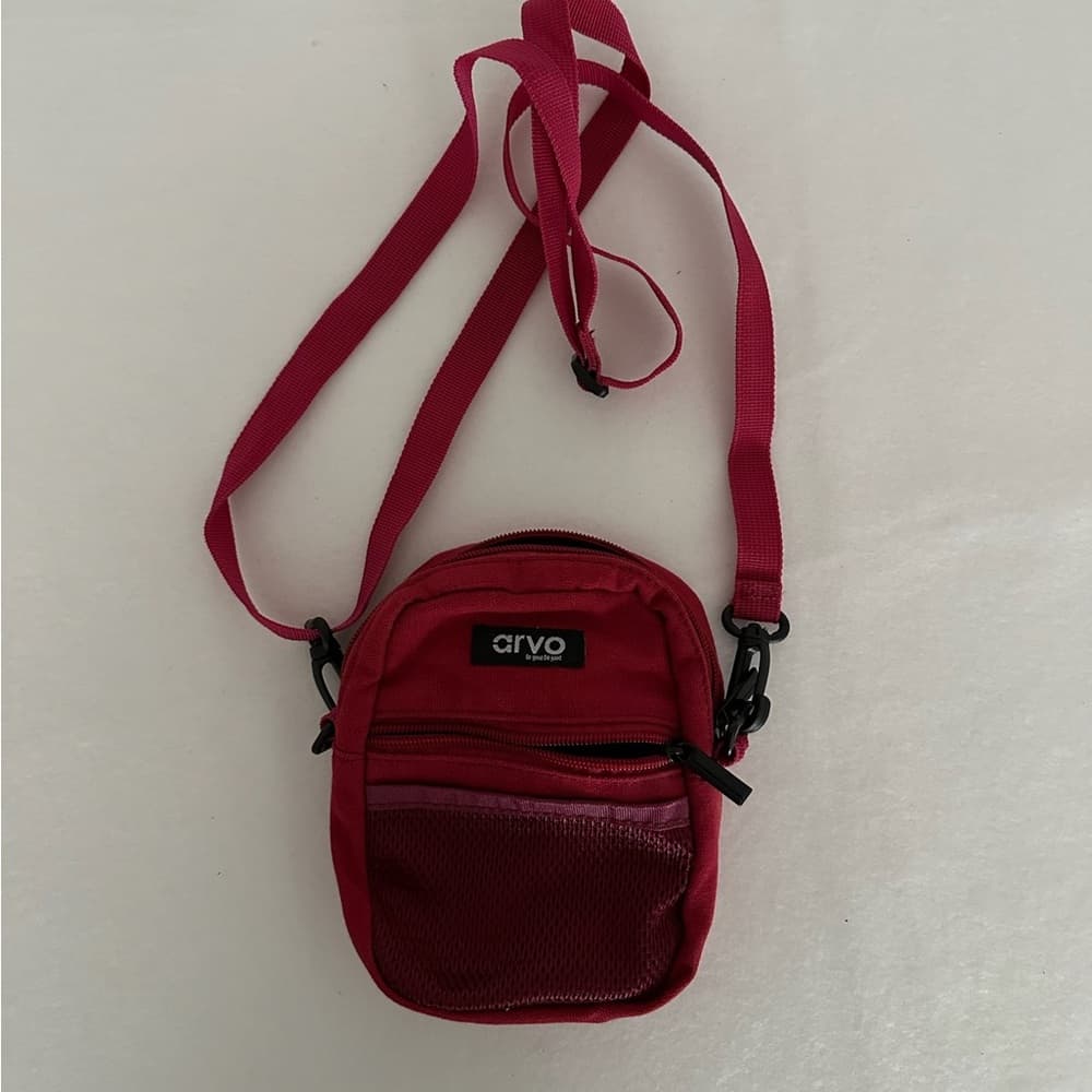 Arvo Crossbody Utility Bag Red with Mesh Pocket