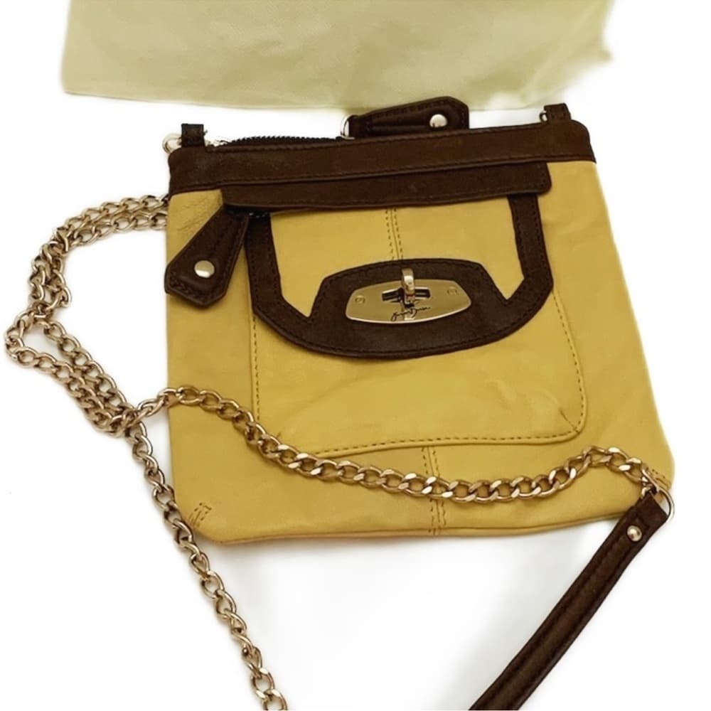 Junior Drake Leather Slim Crossbody Bag with Pockets and Chain - Thumbnail 9