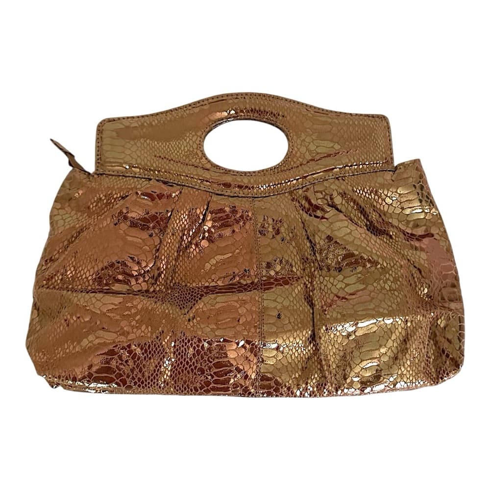 Kristine Accessories Metallic Snake Print Clutch Handbag Y2K McBling - Thumbnail 7