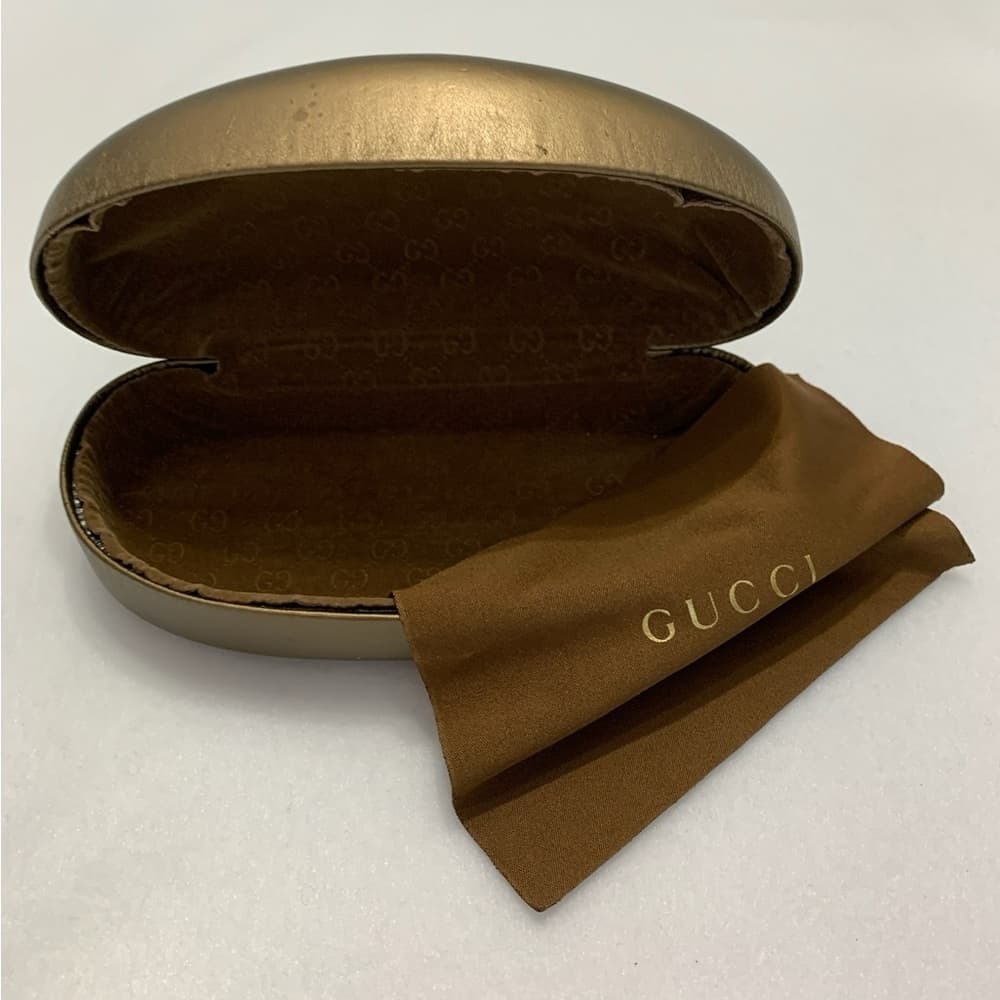 Gucci Sunglasses Case - Gold w/ Wear | Authentic Luxury Accessory SEE NOTES - Thumbnail 2