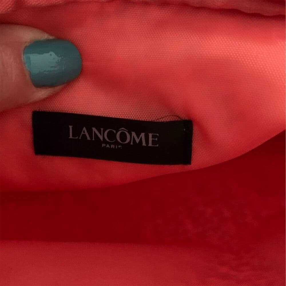 Lancôme Paris Makeup Cosmetics Travel Bag Rose Flower Zipper Closure