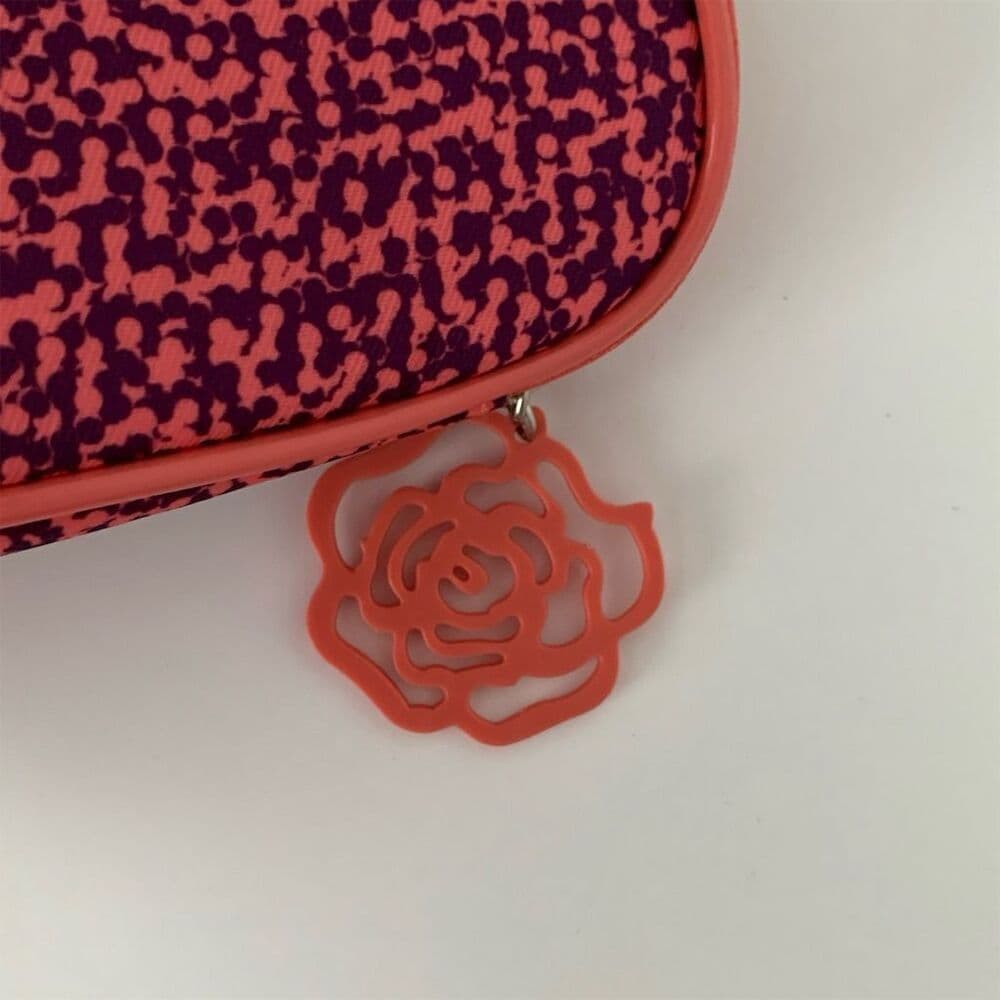 Lancôme Paris Makeup Cosmetics Travel Bag Rose Flower Zipper Closure - Thumbnail 2