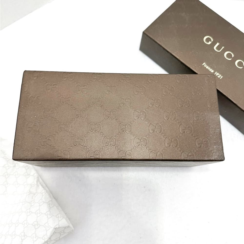 Gucci Authentic Gift Box with Tissue | Classic Brown Embossed GG Pattern Gs - Thumbnail 3