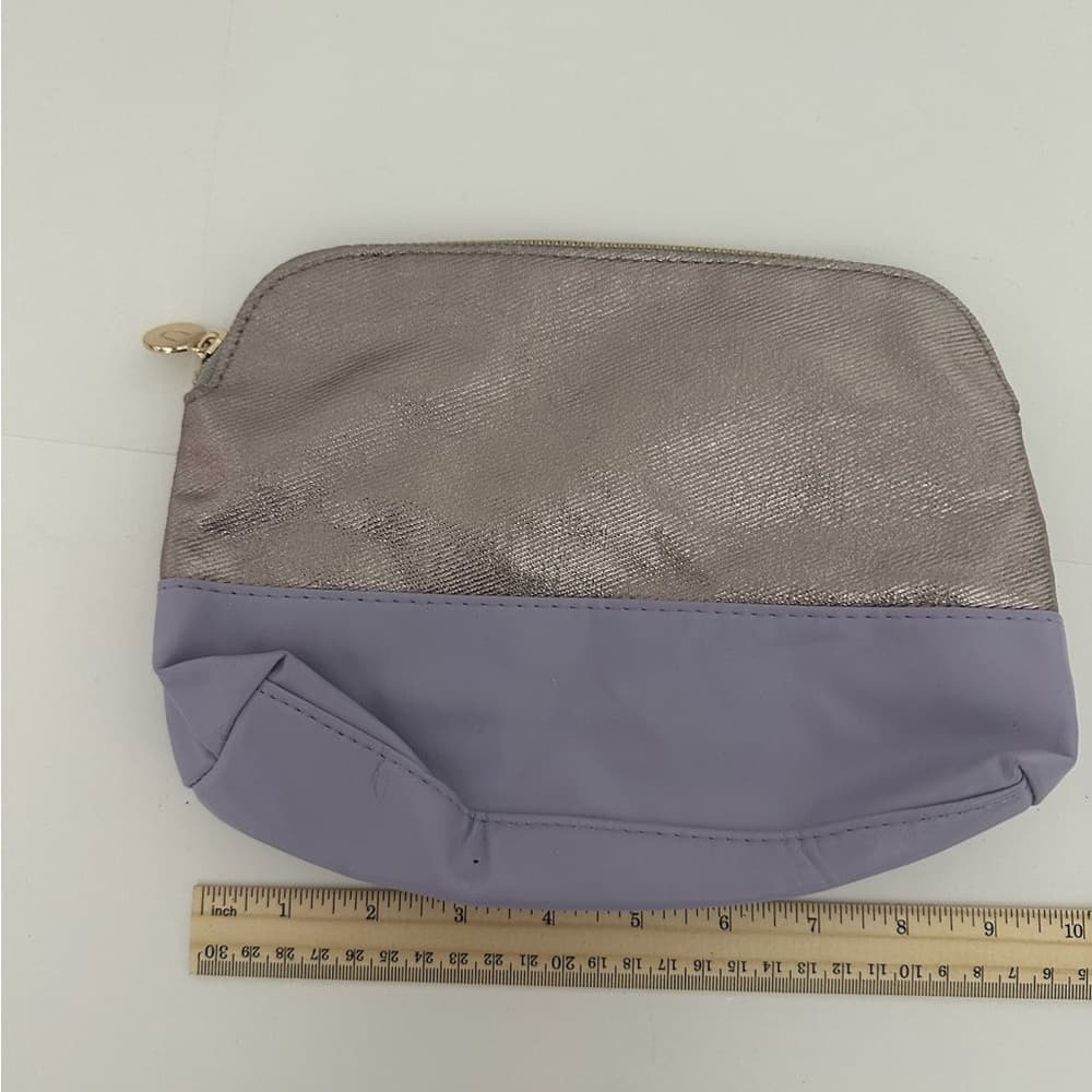 Nordstrom Lavender & Metallic Two-Tone Zip Cosmetic Bag - Thumbnail 3