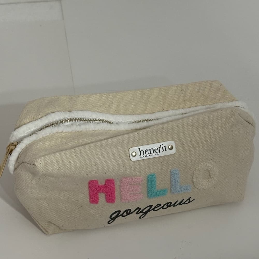 NEW Benefit Cosmetics Hello Gorgeous Canvas Makeup Bag Pouch | Limited Edition