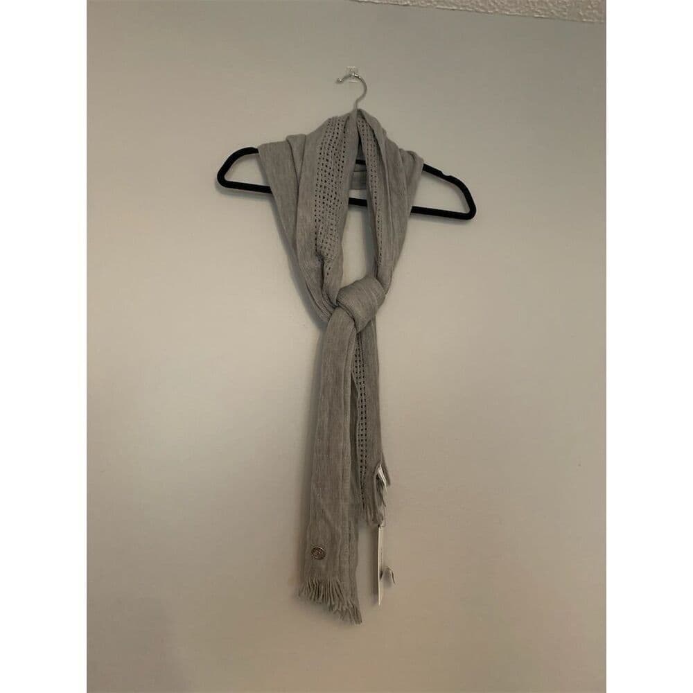 Calvin Klein Unisex Gray Soft Winter Scarf w Fringe and Logo Accent Great Gift - Thumbnail 2