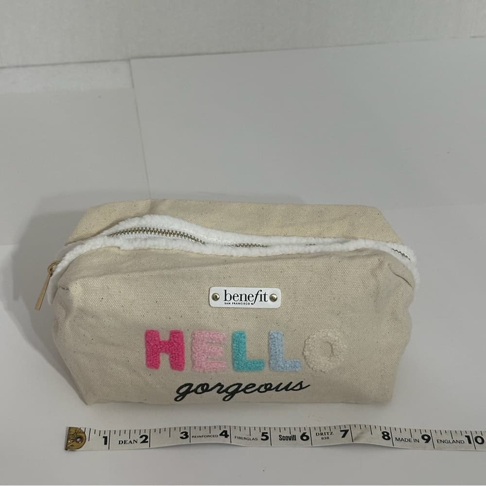 NEW Benefit Cosmetics Hello Gorgeous Canvas Makeup Bag Pouch | Limited Edition - Thumbnail 3