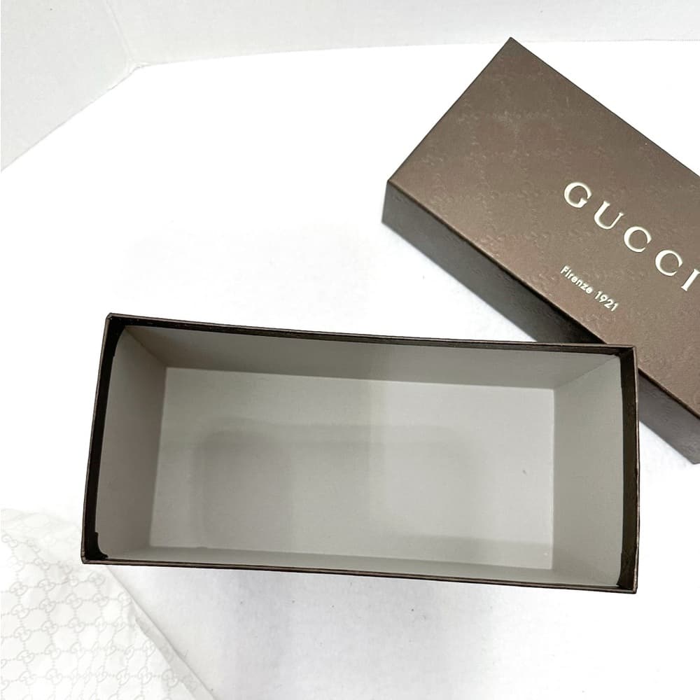 Gucci Authentic Gift Box with Tissue | Classic Brown Embossed GG Pattern Gs