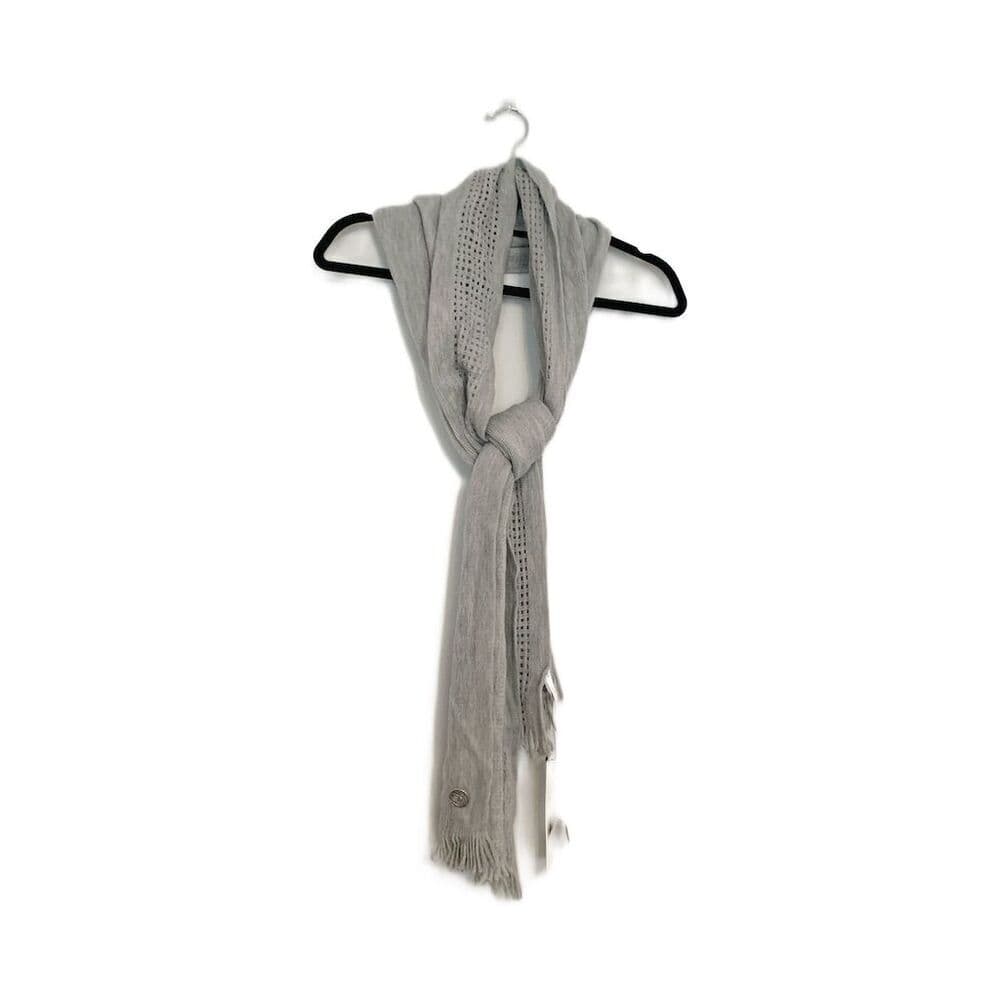 Calvin Klein Unisex Gray Soft Winter Scarf w Fringe and Logo Accent Great Gift - Thumbnail 7