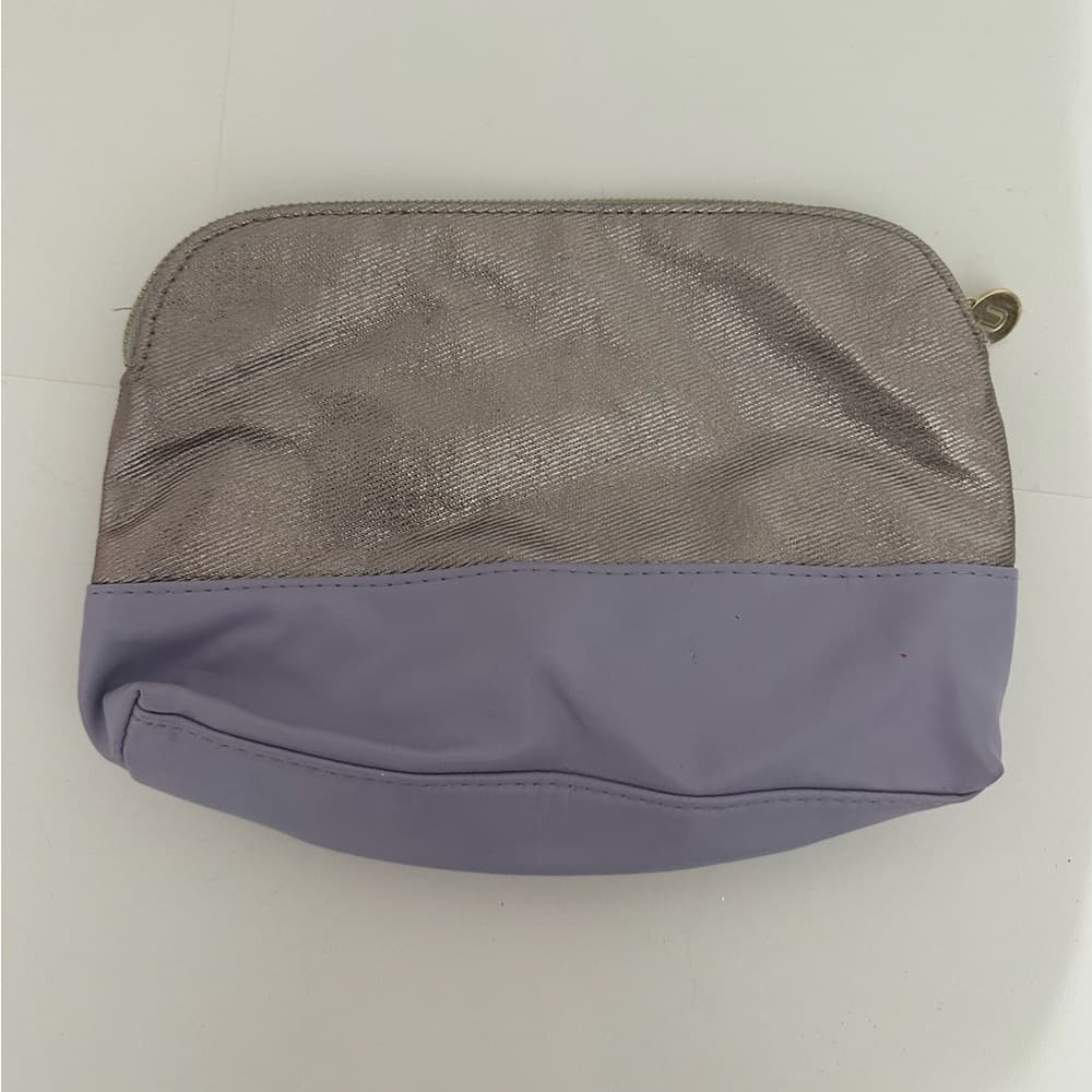 Nordstrom Lavender & Metallic Two-Tone Zip Cosmetic Bag