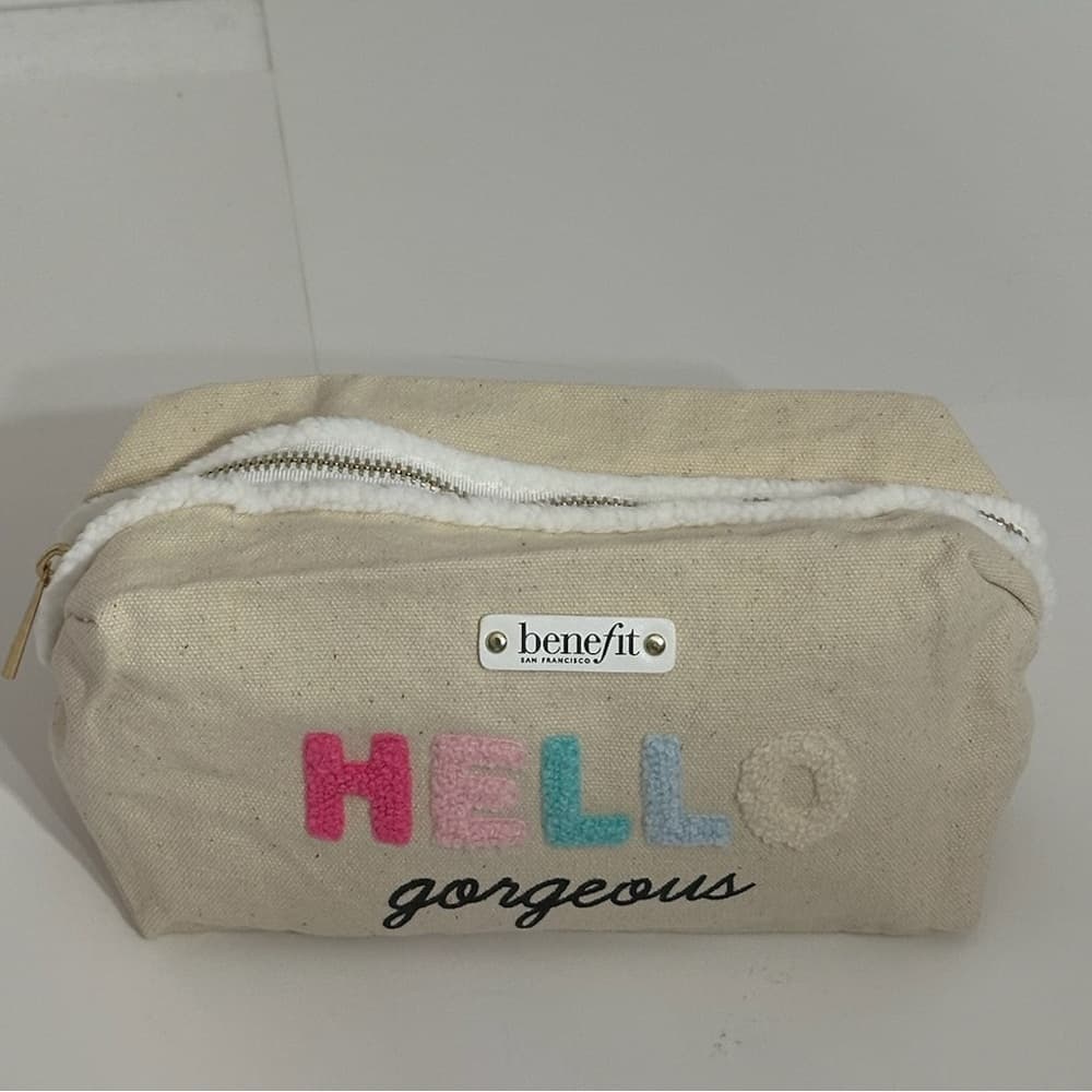 NEW Benefit Cosmetics Hello Gorgeous Canvas Makeup Bag Pouch | Limited Edition - Thumbnail 2