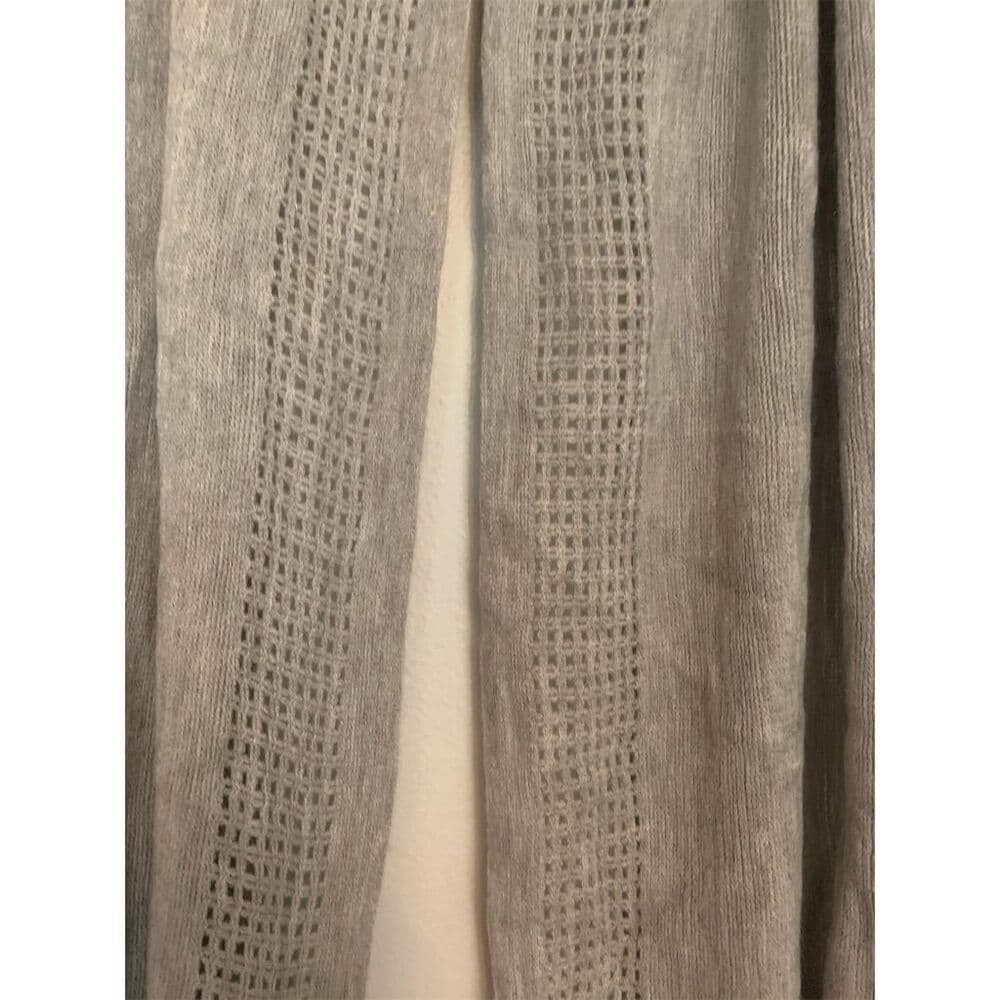 Calvin Klein Unisex Gray Soft Winter Scarf w Fringe and Logo Accent Great Gift - Thumbnail 3