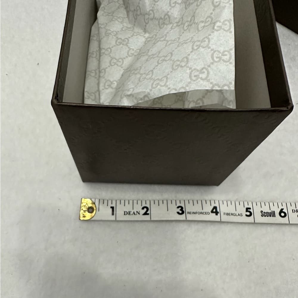 Gucci Authentic Gift Box with Tissue | Classic Brown Embossed GG Pattern Gs - Thumbnail 10