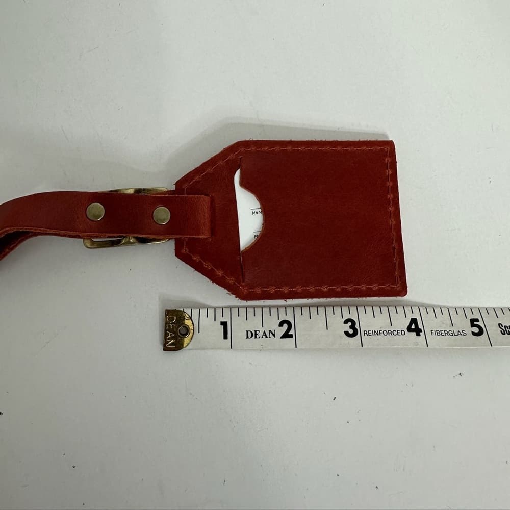 NEW Portland Leather Goods Luggage Tag Reddish Brown Possibly Madrone or Russo - Thumbnail 5